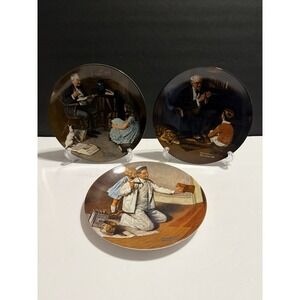 Norman Rockwell Collector Plates Set of 3 Knowles Rockwell Heritage